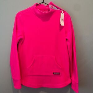 Nwt Vineyard Vines Fiesta Fuschia Button Shoulder Fleece Tunic Top Girls Large